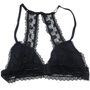 Victoria's‎ Secret Black Lace Bralette Adjustable Straps Hook & Eye Closure